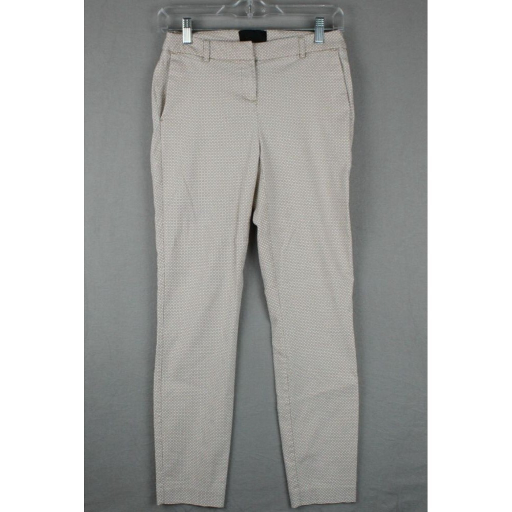 Cynthia Rowley Pants White Beige Geometric Stretch Size 2 Casual Work